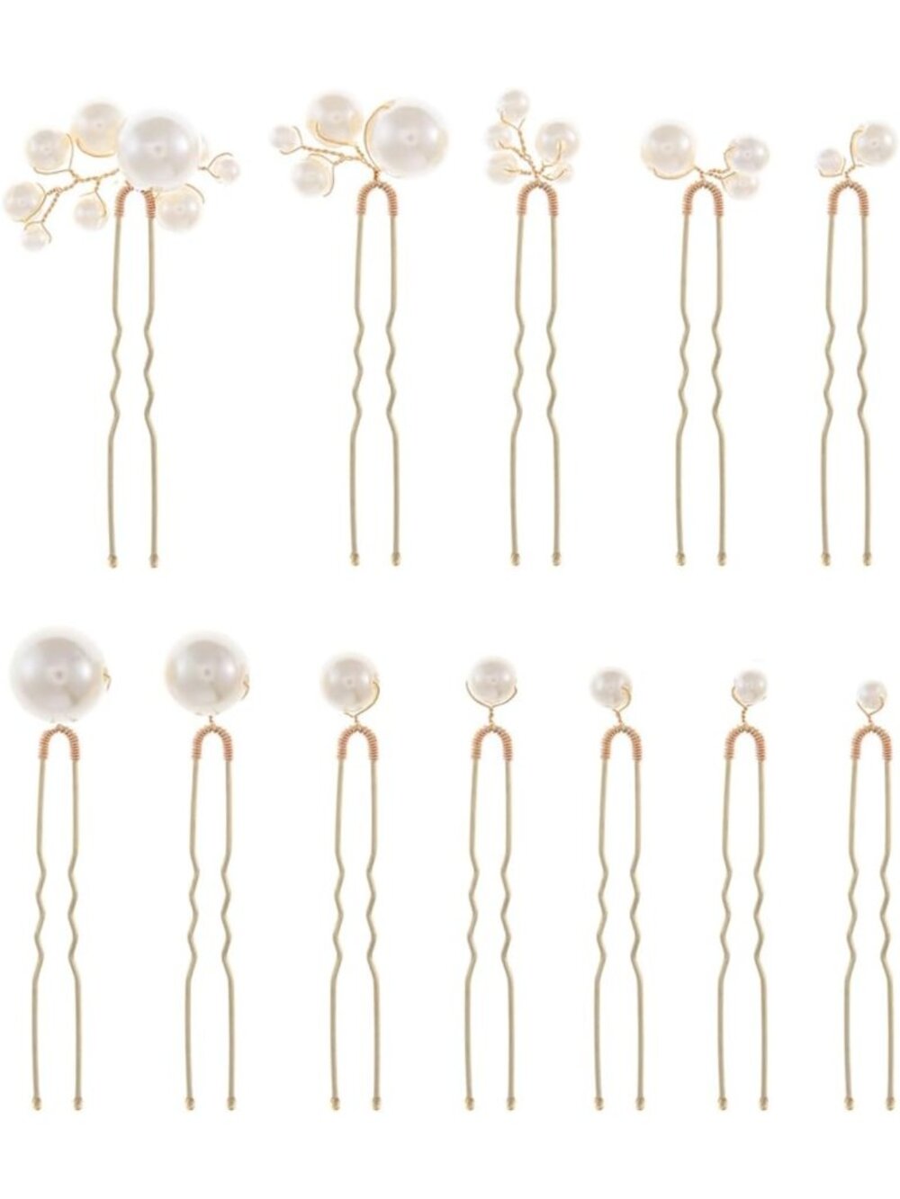 Elegant Handmade Pearl Bridal Hair Pins - 12 Piece Wedding Hair Accessories for
